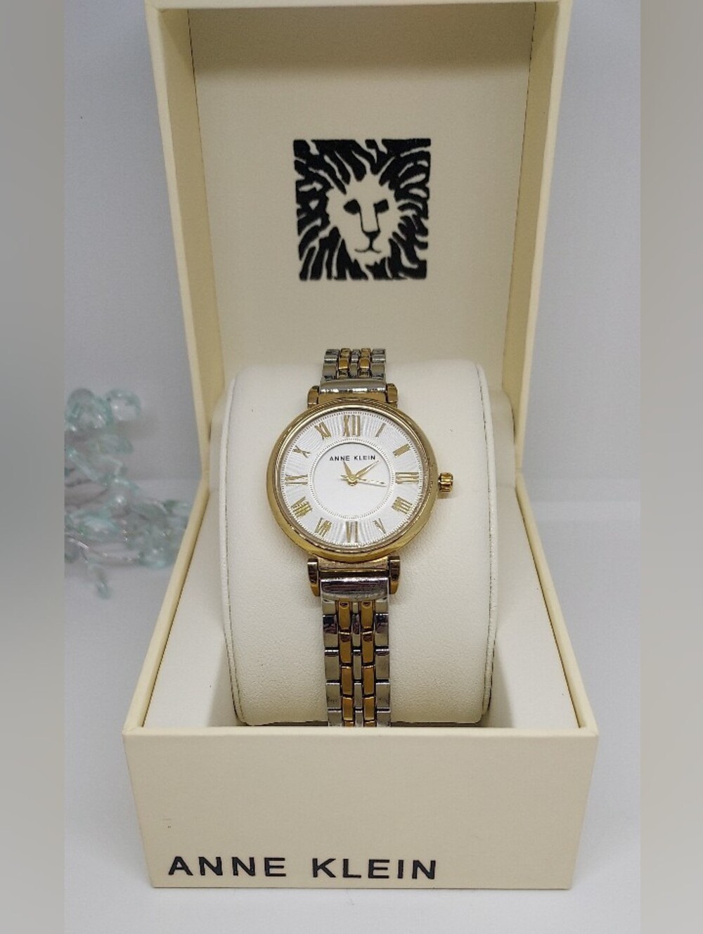 Vintage Anne Klein Two-Tone Gold & Silver Roman Numeral Bracelet Watch
